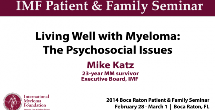 BOCA PNF 2014: Living Well with Myeloma: The Psychosocial Issues banner