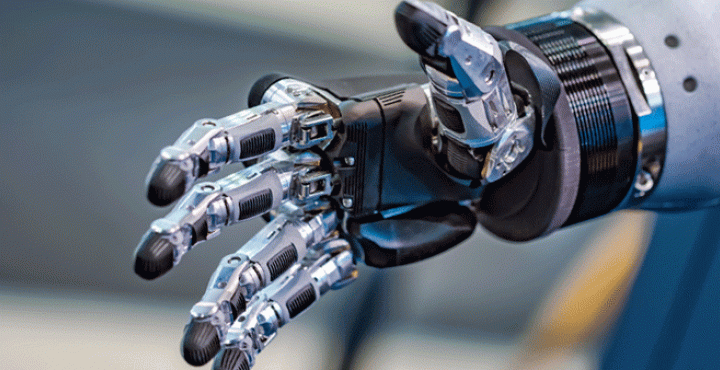 futuristic robotic hand for a handshake