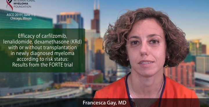 title card for Dr. Francesca Gay's ASCO 2019 abstract