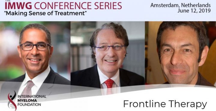 title card for IMWG Conference Series Amsterdam 2019 Frontline Therapy