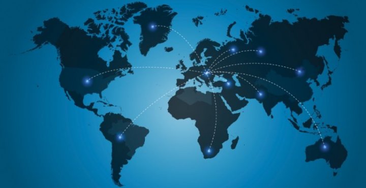 flat map of world
