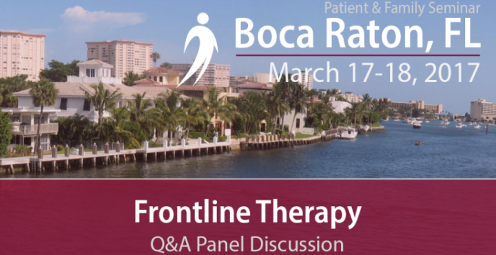 IMF Patient & Family Seminar 2017 text overlaid on a coastal picture of Boca Raton, Florida