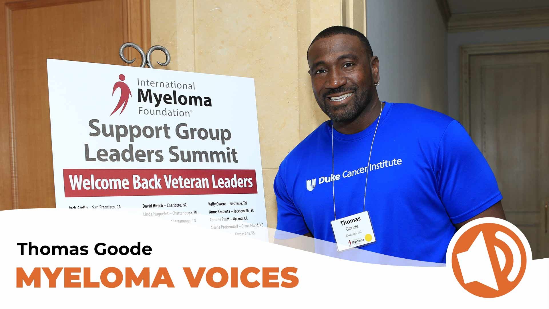 Myeloma patient Thomas Goode shares his story on "Myeloma Voices"