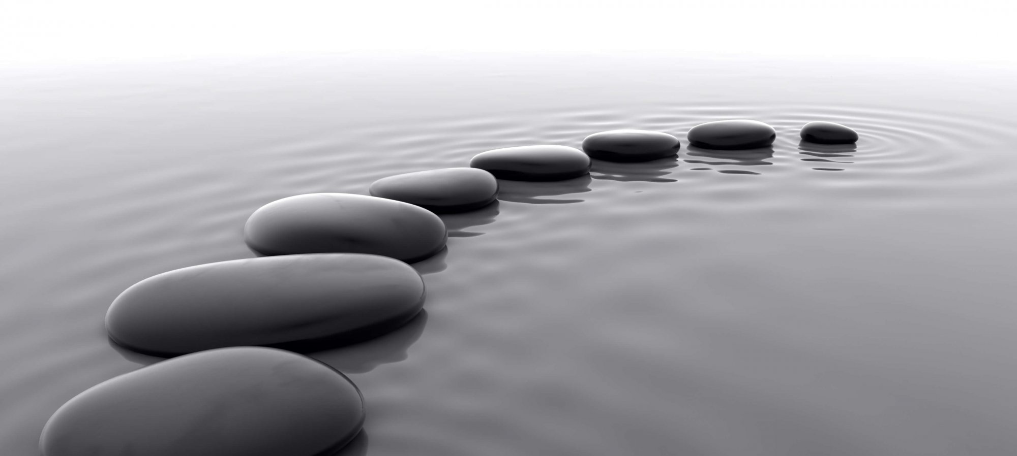 Stones in reflecting pool