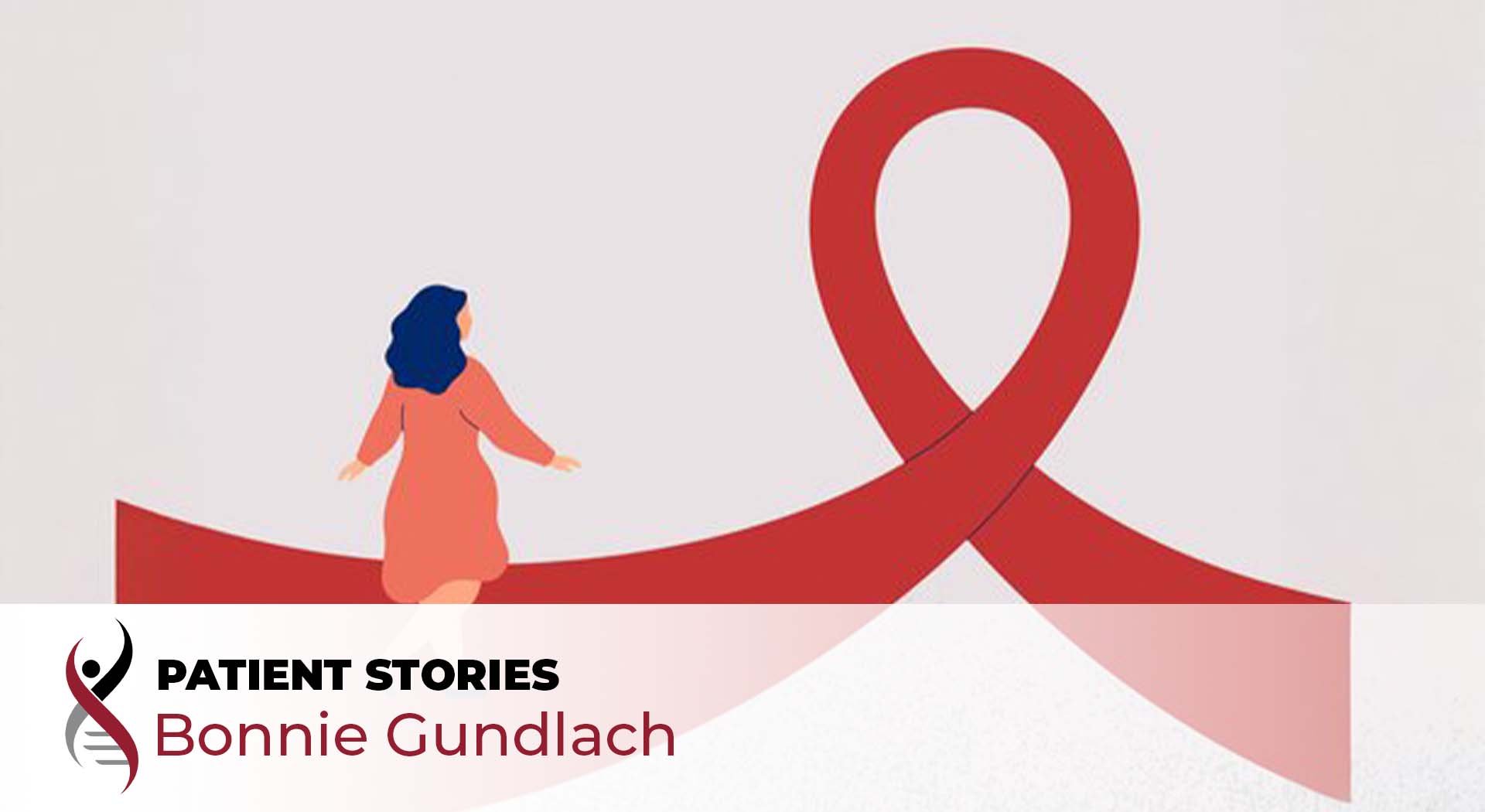 illustration of woman walking on a red ribbon
