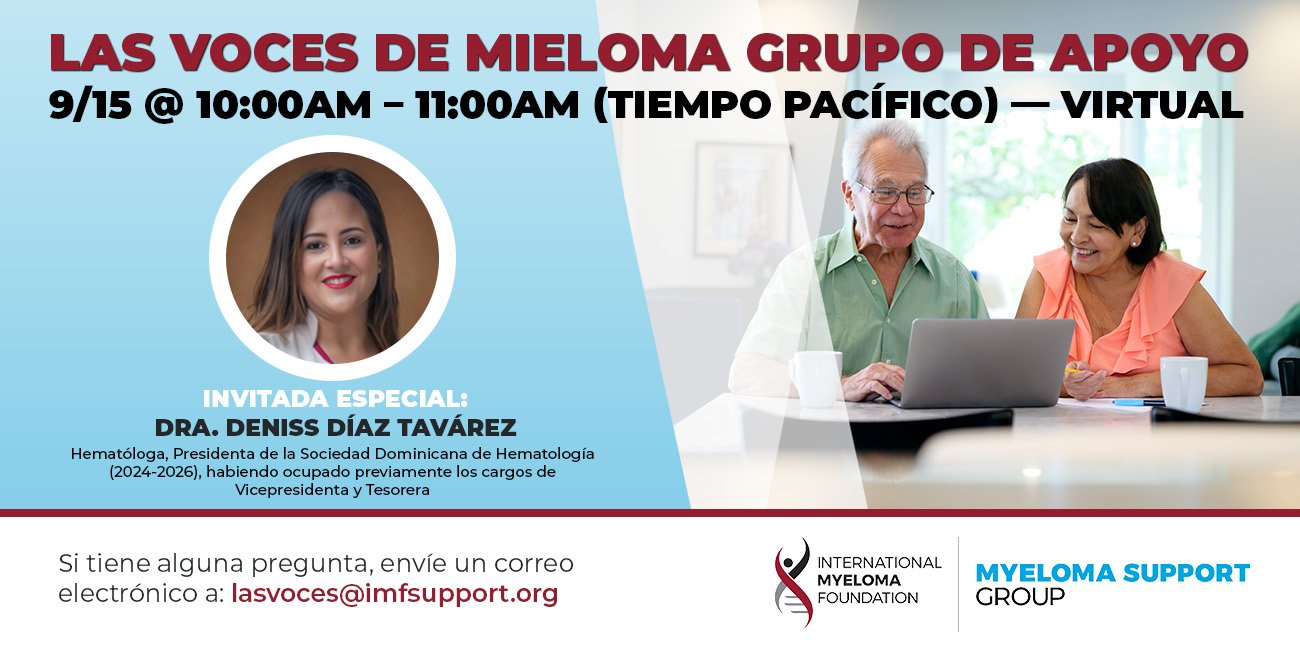 Las Voces de Mieloma Virtual Spanish support group with Dr. Deniss Tavárez