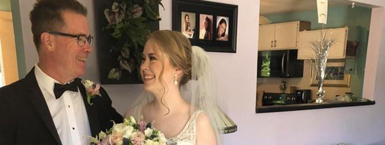Ally's wedding day photo with father