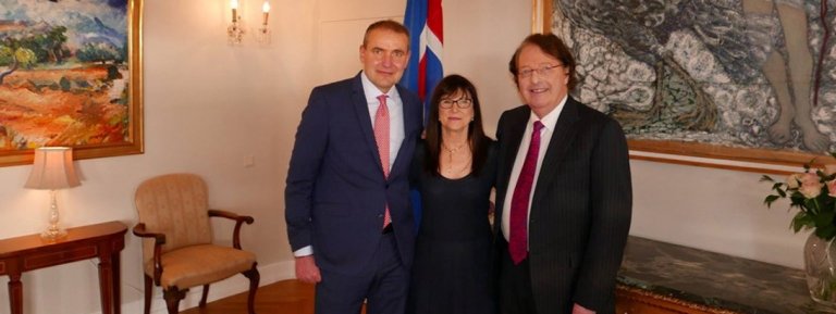Susie Durie and Dr. Durie with the president of Iceland