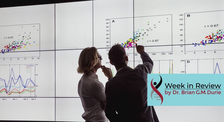 People Viewing Large Screen with Line Graphs and Scatterplots