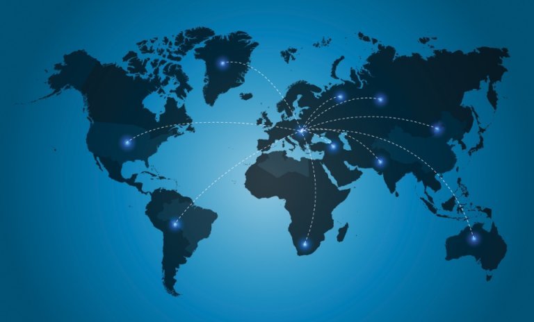 flat map of world