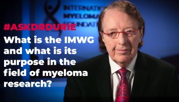 What is the IMWG and what is its purpose in the field of myeloma research?