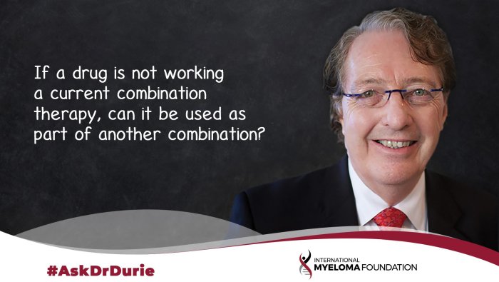 If a drug is not working  a current combination  therapy, can it be used as  part of another combination?