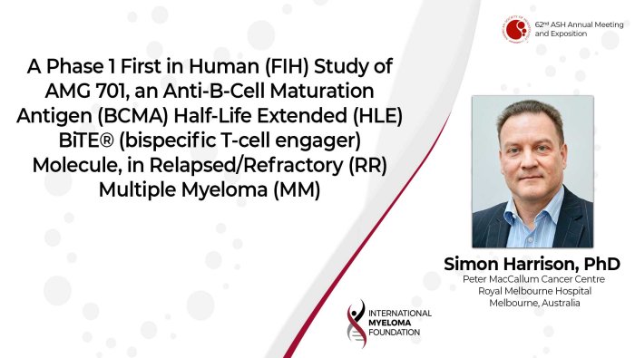 A phase 1 Study of AMG701 in Relapsed Refractory Multiple Myeloma