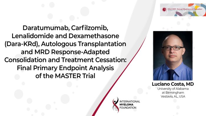 ASH21 Luciano Costa Final Results from MASTER trial