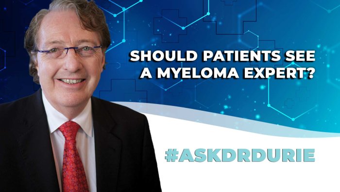 Should patients see a doctor who specializes in multiple myeloma? 