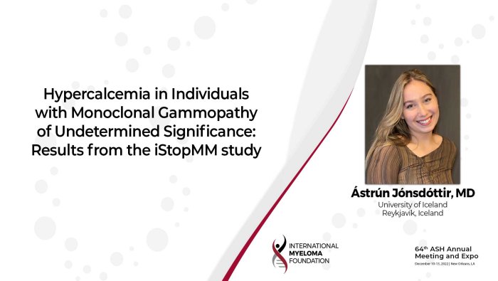 Dr. Jonsdottir abstract on Hypercalcemia in Individuals with MGUS
