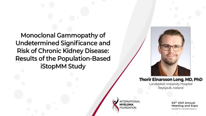 Dr. Long abstract on MGUS and CKD as part of the iStopMM study