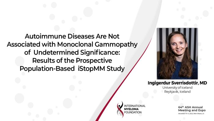 Dr. Ingigerdur Sverrisdottir abstract on Autoimmune Diseases and MGUS