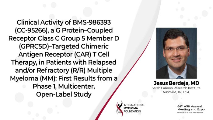 Dr Jesus Berdeja ASH abstract on BMS-986393