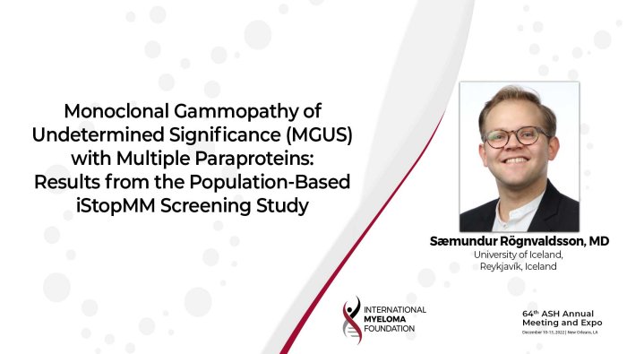 Dr Saemundur Rognvaldsson ASH abstract on MGUS