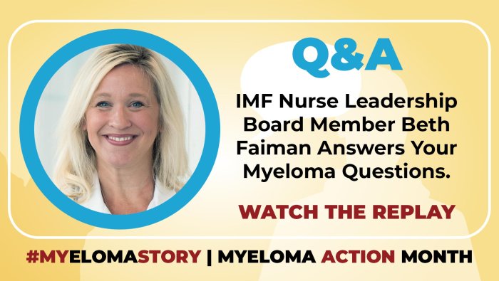Beth Faiman goes LIVE on Facebook for Myeloma ACTION Month