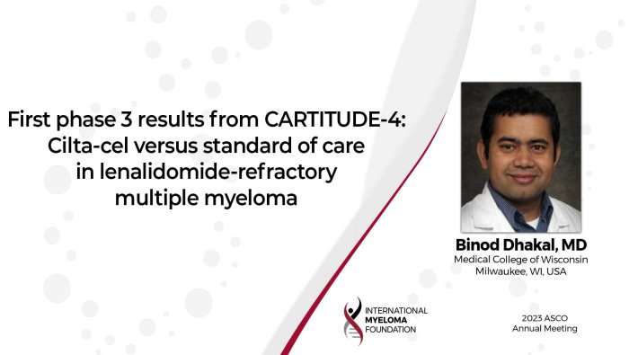 ASCO23 Dr. Binod Dhakal presents the results of CARTITUDE-4