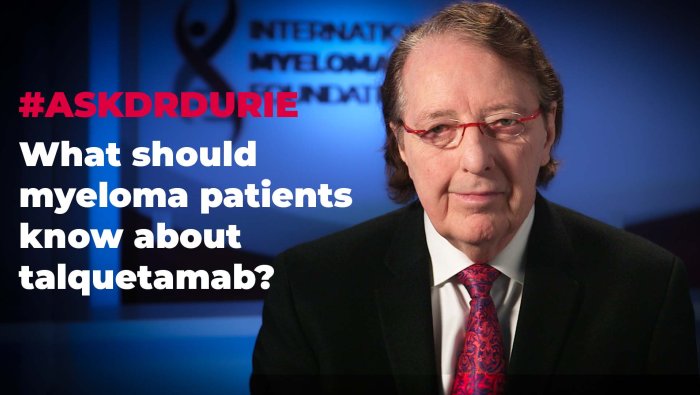 What should myeloma patients know about talquetamab?