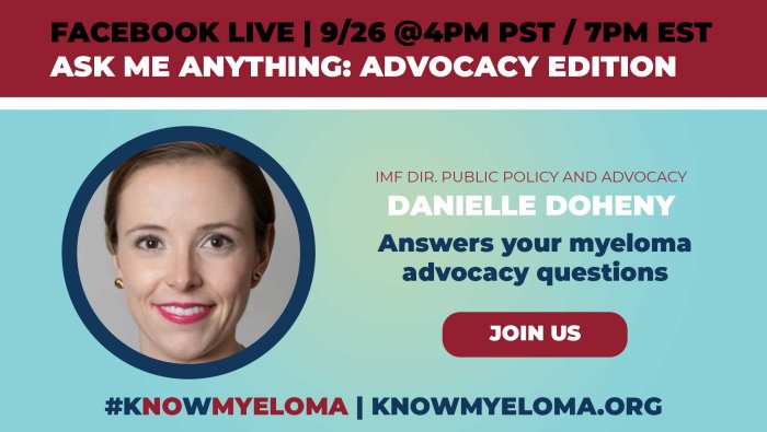 Myeloma Advocacy AMA with Danielle Doheny: Facebook Live Replay