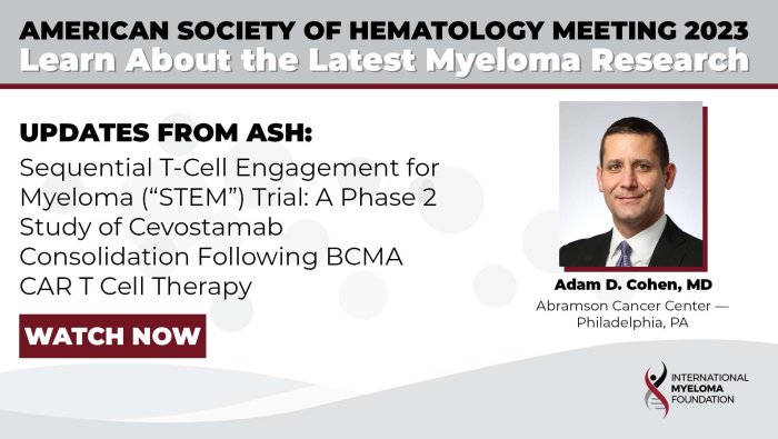 Sequential T-Cell Engagement for Myeloma (“STEM”) Trial: A Phase 2 Study of Cevostamab Consolidation Following BCMA CAR T Cell Therapy