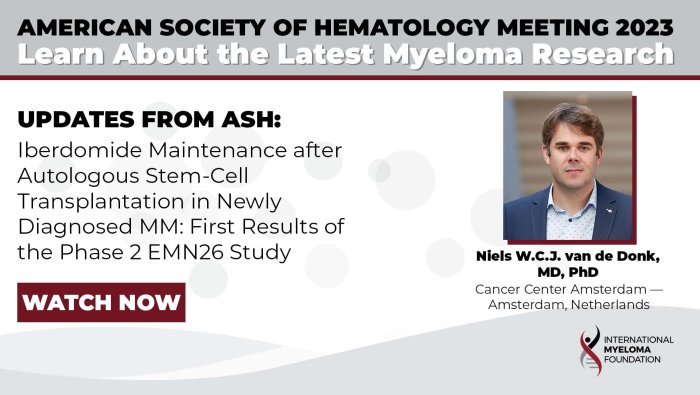 Iberdomide Maintenance after Autologous Stem-Cell Transplantation in Newly Diagnosed MM: First Results of the Phase 2 EMN26 Study