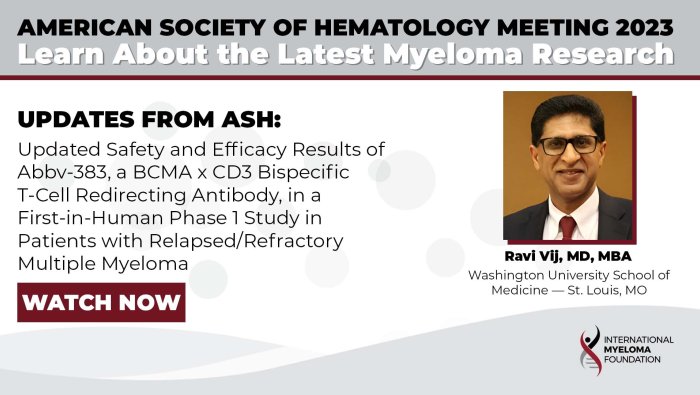 Updated Safety and Efficacy Results of Abbv-383, a BCMA x CD3 Bispecific T-Cell Redirecting Antibody, in a First-in-Human Phase 1 Study in Patients with Relapsed/Refractory Multiple Myeloma