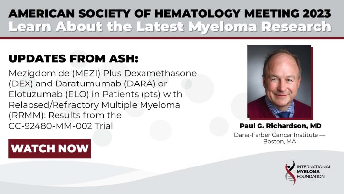 Mezigdomide (MEZI) Plus Dexamethasone (DEX) and Daratumumab (DARA) or Elotuzumab (ELO) in Patients (pts) with Relapsed/Refractory Multiple Myeloma (RRMM): Results from the CC-92480-MM-002 Trial