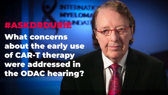 What concerns about the early use of CAR-T therapy were addressed in the ODAC hearing?