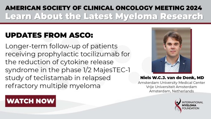 MajesTEC-1: Longer Follow-up Teclistamab + Tocilizumab Prophylaxis for CRS in Relapsed/Refractory Myeloma