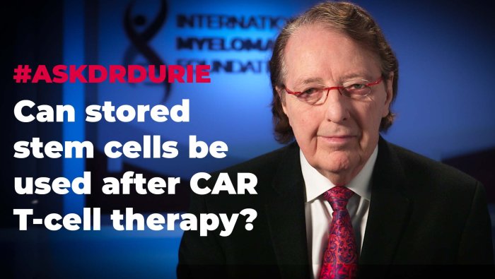 Can stored stem cells be used after CAR T-cell therapy?