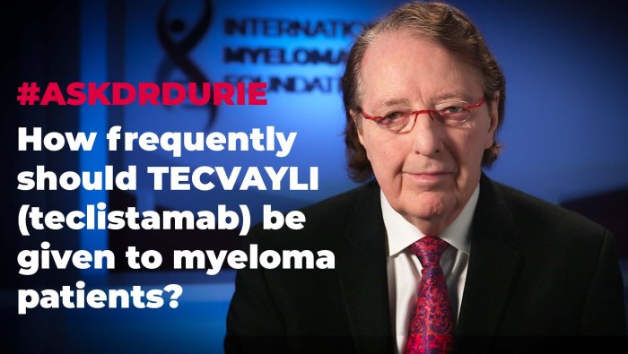 How frequently should TECVAYLI (teclistamab) be given to myeloma patients?  
