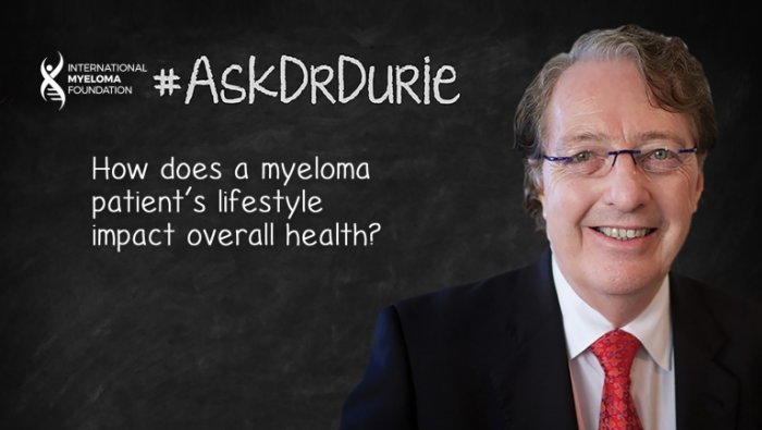Text: effects of lifestyle overlaid on an image of Dr. Durie
