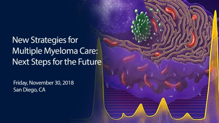 ASH 2018 Satellite Symposium text overlaid on a depiction of a cell