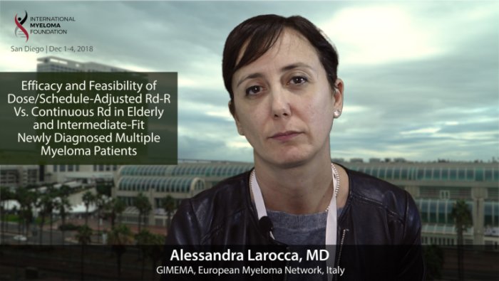 ASH 2018: Efficacy and Feasibility of Dose/Schedule-Adjusted Rd-R Vs. Continuous Rd in Elderly and Intermediate-Fit Newly Diagnosed Multiple Myeloma Patients 