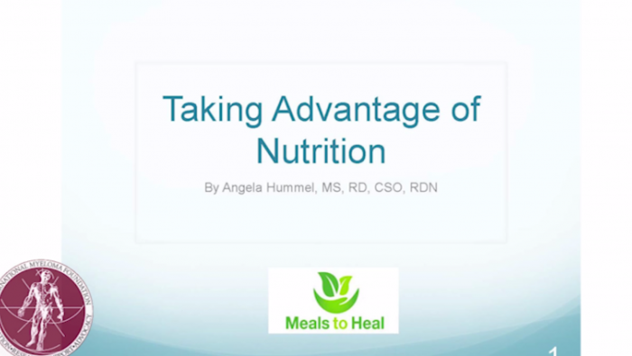  Text:Angela Hummel MS, RD, CSO, LDN talks the importance of diet and nutrition for myeloma patients.